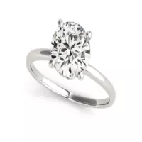 14k White Gold Prong Set Round Diamond Engagement Ring